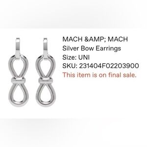 Mach and Mach silver bow earrings